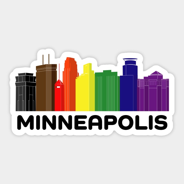Minneapolis Pride Skyline Sticker by andybirkey
